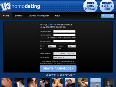 Screenshot van 123homodating.nl