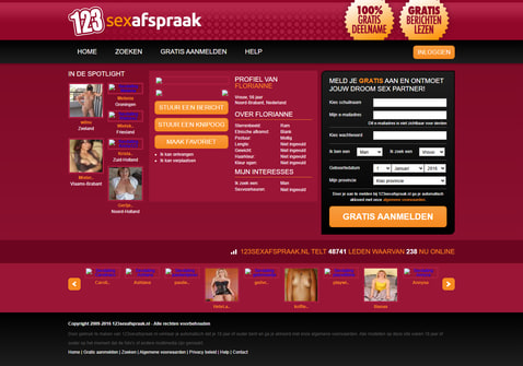 Screenshot van 123sexafspraak.nl