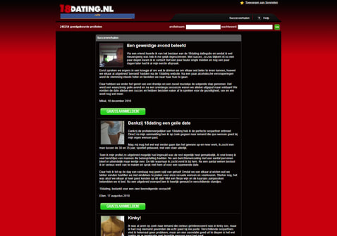 Screenshot van 18dating.nl