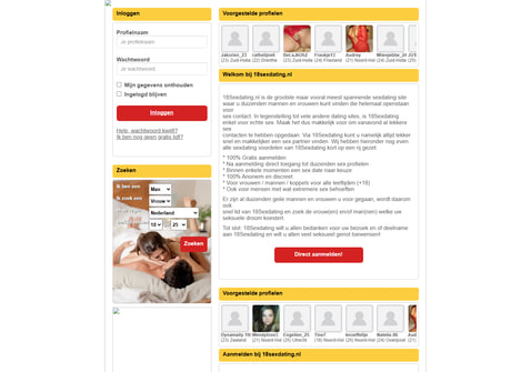 Screenshot van 18sexdating.eu