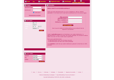 Screenshot van Adultsexdating.nl