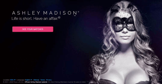 Screenshot van Ashley Madison