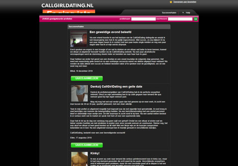 Screenshot van Callgirldating.nl