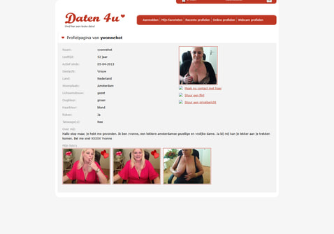 Screenshot van Daten4u.nl