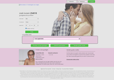 Screenshot van Direct-daten.nl