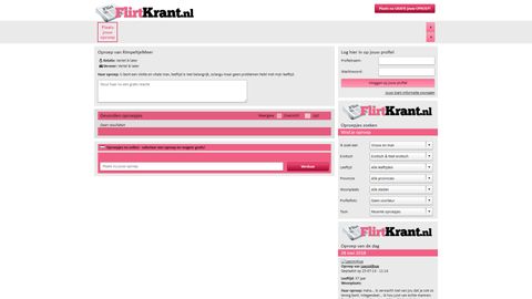 Screenshot van Flirtkrant.nl