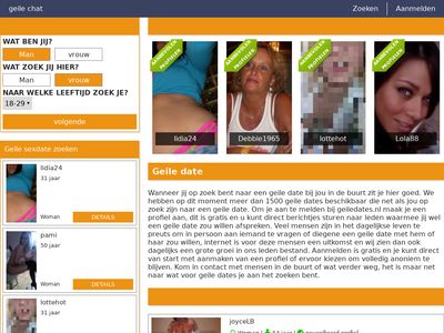 Screenshot van Geiledates.nl