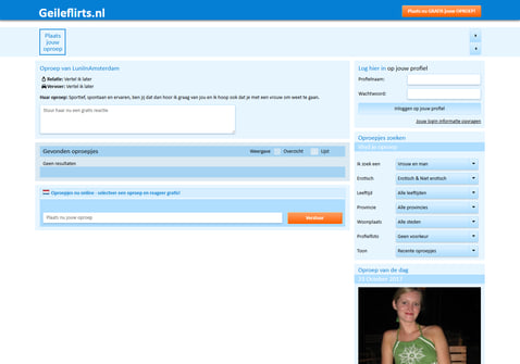 Screenshot van Geileflirts.nl