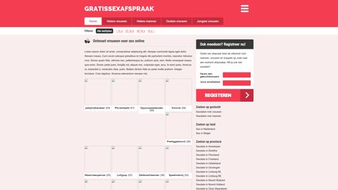 Screenshot van Gratissex-afspraak.nl