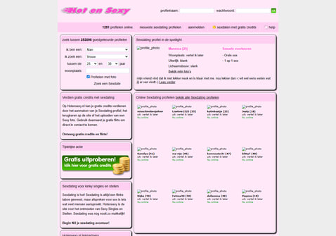 Screenshot van Hotensexy.nl