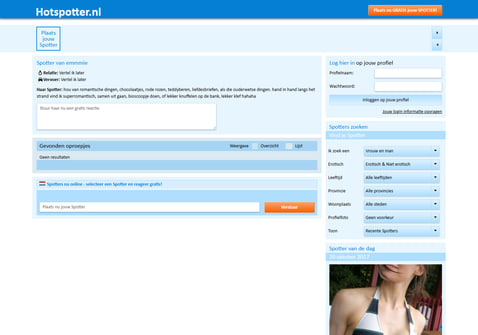 Screenshot van Hotspotter.nl