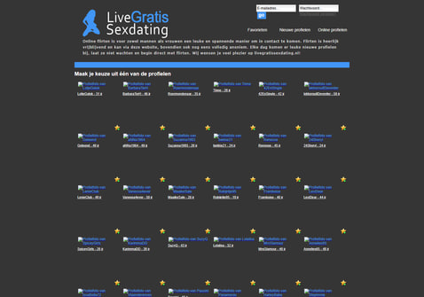 Screenshot van Livegratissexdating.nl