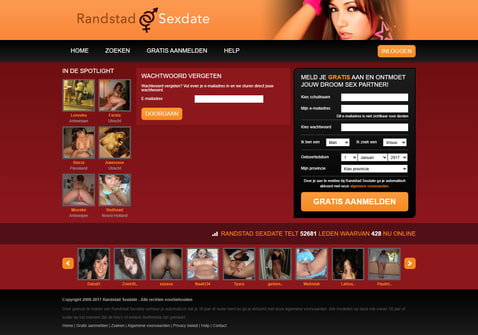 Screenshot van Randstadsexdate.nl