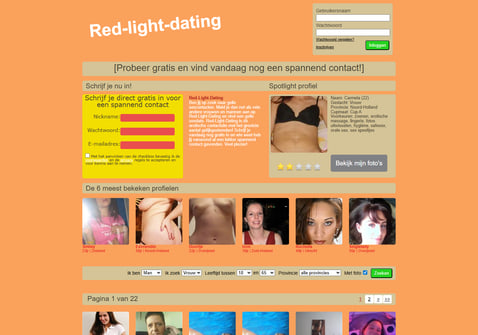 Screenshot van Red-light-dating.nl