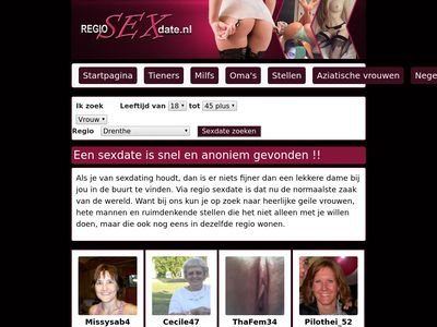 Screenshot van Regio-sexdate.nl