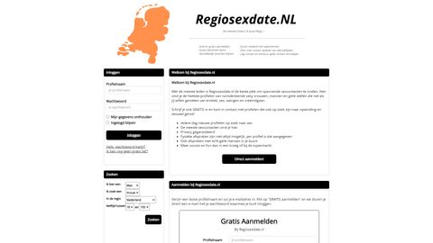 Screenshot van Regiosexdate.nl