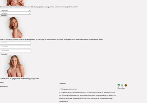 Screenshot van Seniorensexafspraak.nl