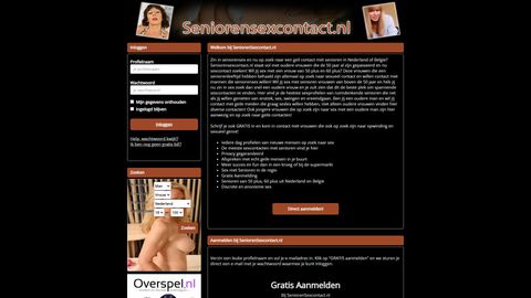 Screenshot van Seniorensexcontact.nl