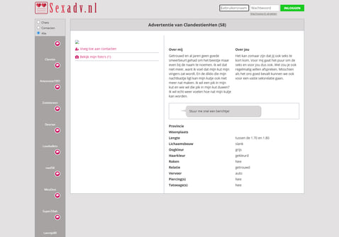 Screenshot van Sexadv.nl