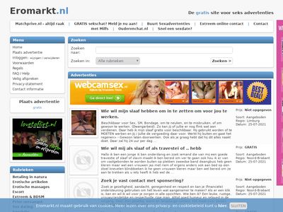 Screenshot van Sexadvertentiemarkt.nl