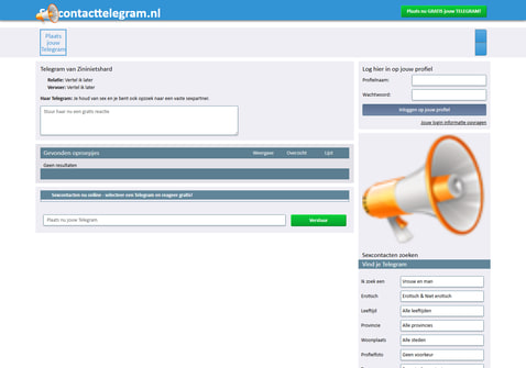 Screenshot van Sexcontacttelegram.nl