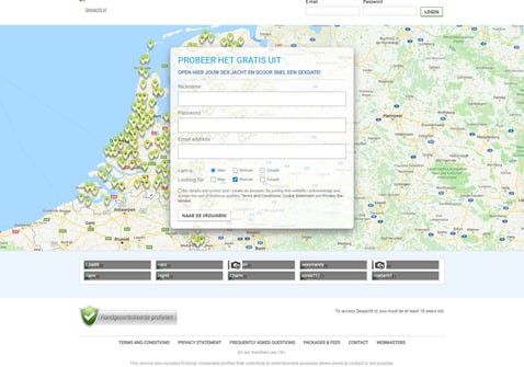 Screenshot van Sexjacht.nl