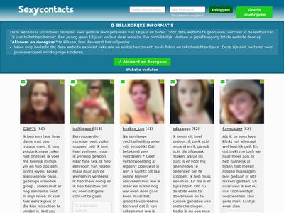 Screenshot van Sexycontacts.nl
