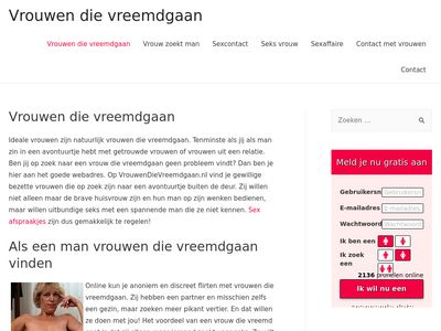 Screenshot van Vrouwendievreemdgaan.nl