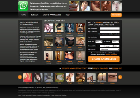 Screenshot van Whatsappneuken.nl