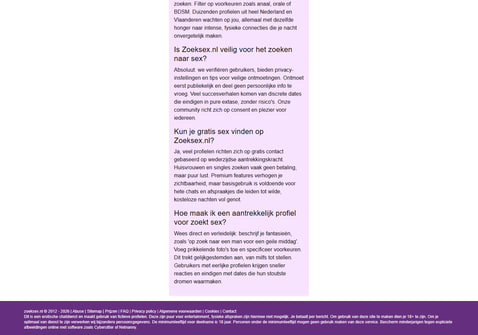 Screenshot van Zoeksex.eu